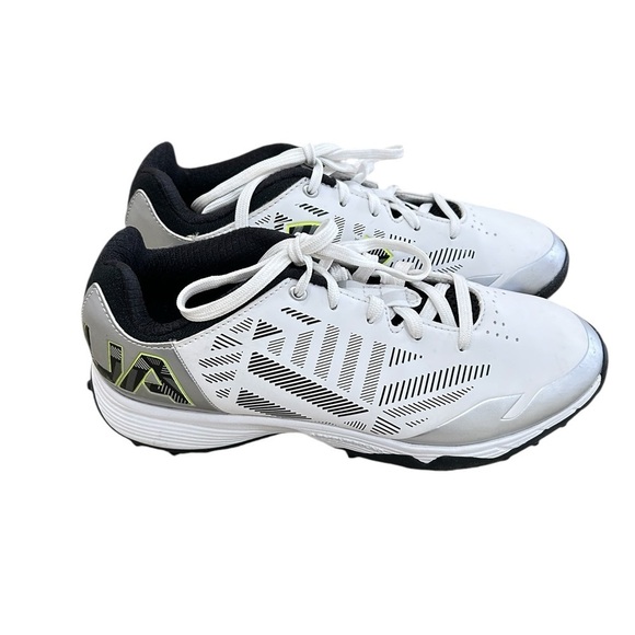 Under Armour lace up white/neon/silver athletic sneaker size 8 - Picture 1 of 10